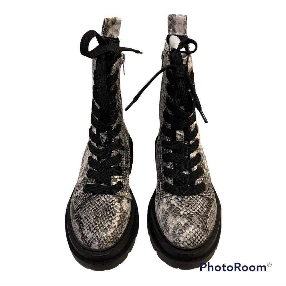 DOLCE VITA Flume Snakeskin Combat Boots - Picture 5 of 9